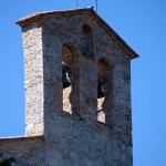 Bell tower of the abbey at Lo Spineto